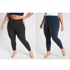 Athleta Elation 7/8 Tights - Black Navy - 1X -  2 pair bundle leggings